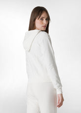 FELPA CORE CON ZIP E CAPPUCCIO BIANCO - MILK WHITE | DEHA