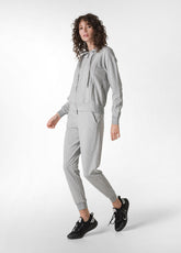 FELPA CORE CON ZIP E CAPPUCCIO GRIGIO - GREY MELANGE | DEHA