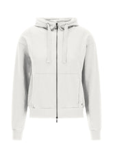 FELPA COMODA CON ZIP E CAPPUCCIO BIANCO - MILK WHITE | DEHA