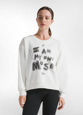 COMFY GRAPHIC SWEATSHIRT - WHITE - MILK WHITE | DEHA