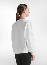 RUNDHALS COMFY SWEATSHIRT MIT AUFDRUCK - WEISS - MILK WHITE | DEHA