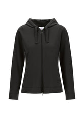 FELPA CORE SLIM CON ZIP E CAPPUCCIO NERO - BLACK | DEHA