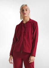 SLIM-FIT KAPUZENSWEATSHIRT MIT REISSVERSCHL.USS - - CORDOVAN RED | DEHA