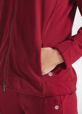 CORE FULL ZIP SLIM HOODIE - RED - CORDOVAN RED | DEHA