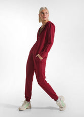 SLIM-FIT KAPUZENSWEATSHIRT MIT REISSVERSCHL.USS - - CORDOVAN RED | DEHA