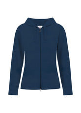 FELPA CORE SLIM CON ZIP E CAPPUCCIO BLU - NIGHT BLUE | DEHA