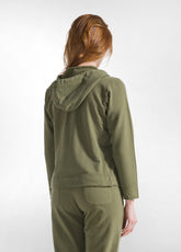 FELPA CORE SLIM CON ZIP E CAPPUCCIO VERDE - OLIVE GREEN | DEHA