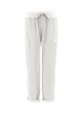 PANTALONE IN VELLUTO LEGGERO CON COULISSE BIANCO - MILK WHITE | DEHA