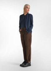 LIGHT CORDUROY DRAWSTRING PANTS - BROWN - COFFEE BROWN | DEHA