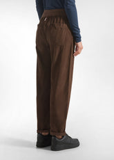 PANTALONE IN VELLUTO LEGGERO CON COULISSE MARRONE - COFFEE BROWN | DEHA