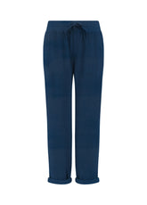 PANTALONE IN VELLUTO LEGGERO CON COULISSE BLU - NIGHT BLUE | DEHA