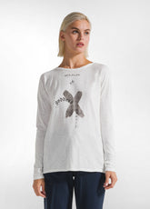 T-SHIRT CON GRAFICA MANICA LUNGA BIANCO - MILK WHITE | DEHA