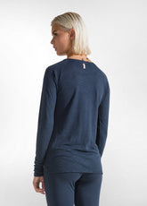 FLAMME' LONG SLEEVE T-SHIRT - BLUE - NIGHT BLUE | DEHA