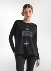 GRAPHIC COMFY FLAMME' T-SHIRT - BLACK - Tops & T-Shirts | DEHA