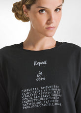 GRAPHIC COMFY FLAMME' T-SHIRT - BLACK - Tops & T-Shirts | DEHA