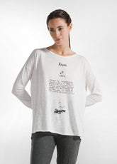 T-SHIRT AMPIA IN JERSEY FIAMMATO BIANCO - MILK WHITE | DEHA