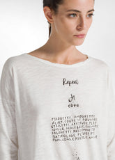 T-SHIRT AMPIA IN JERSEY FIAMMATO BIANCO - MILK WHITE | DEHA