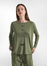 GRAPHIC COMFY FLAMME' T-SHIRT - GREEN - Warm and Cozy | DEHA