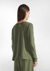 T-SHIRT AMPIA IN JERSEY FIAMMATO VERDE - OLIVE GREEN | DEHA