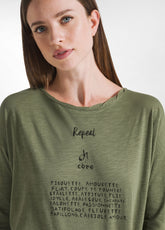 T-SHIRT AMPIA IN JERSEY FIAMMATO VERDE - OLIVE GREEN | DEHA