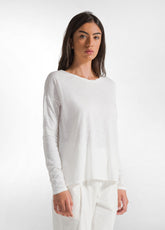 T-SHIRT AMPIA IN JERSEY FIAMMATO BIANCO - MILK WHITE | DEHA