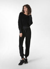 CHENILLE LOUNGE SWEATSHIRT, BLACK - BLACK | DEHA