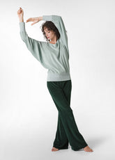 CHENILLE LOUNGE SWEATSHIRT, GREEN - SAGE GREEN | DEHA