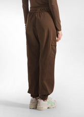 GABARDINE CARGO PANTS - BROWN - COFFEE BROWN | DEHA