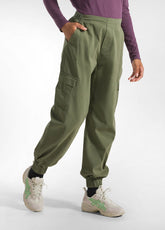 GABARDINE CARGO PANTS - GREEN - OLIVE GREEN | DEHA