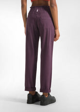 PANTALONE IN GABARDINE CON COULISSE VIOLA - PLUM VIOLET | DEHA