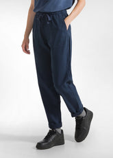 PANTALONE IN GABARDINE CON COULISSE BLU - NIGHT BLUE | DEHA