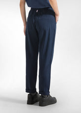 PANTALONE IN GABARDINE CON COULISSE BLU - NIGHT BLUE | DEHA