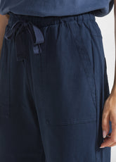 PANTALONE IN GABARDINE CON COULISSE BLU - NIGHT BLUE | DEHA