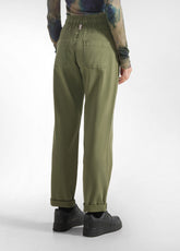 GABARDINE DRAWSTRING PANTS - GREEN - OLIVE GREEN | DEHA