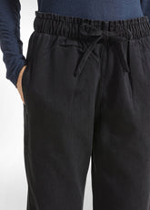 DENIM LYOCELL STRAIGHT PANTS - BLACK - BLACK | DEHA