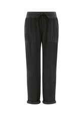 DRAWSTRING CORDUROY PANTS, BLACK - BLACK | DEHA