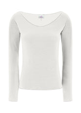 MAGLIETTA IN MISTO CASHMERE SCOLLO AMPIO BIANCO - MILK WHITE | DEHA