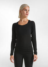 MAGLIETTA IN MISTO CASHMERE SCOLLO AMPIO NERO - BLACK | DEHA