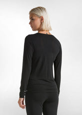 MAGLIETTA IN MISTO CASHMERE SCOLLO AMPIO NERO - BLACK | DEHA