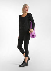 MAGLIETTA IN MISTO CASHMERE SCOLLO AMPIO NERO - BLACK | DEHA