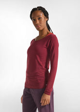 CASHMERE BLEND WIDE NECK T-SHIRT - RED - Warm and Cozy | DEHA