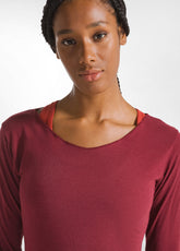 CASHMERE BLEND WIDE NECK T-SHIRT - RED - CORDOVAN RED | DEHA