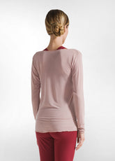 MAGLIETTA IN MISTO CASHMERE SCOLLO AMPIO ROSA - MISTY ROSE | DEHA