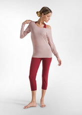 MAGLIETTA IN MISTO CASHMERE SCOLLO AMPIO ROSA - MISTY ROSE | DEHA