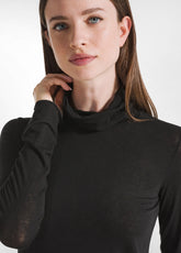 MAGLIETTA COLLO ALTO MISTO CASHMERE NERO - BLACK | DEHA