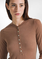 MAGLIETTA SERAFINO MISTO CASHMERE MARRONE - GLACE' BROWN | DEHA