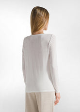 CASHMERE BLEND T-SHIRT - WHITE - MILK WHITE | DEHA