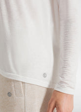 CASHMERE BLEND T-SHIRT - WHITE - MILK WHITE | DEHA