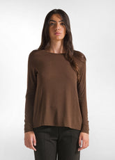 MAGLIETTA IN MISTO CASHMERE MARRONE - COFFEE BROWN | DEHA