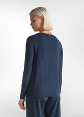 SHIRT AUS KASCHMIRGEMISCH - BLAU - NIGHT BLUE | DEHA